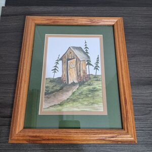 Outhouse Framed Print Bathroom Country By Tam Sunridge Ontario 12"X10"